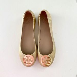 Tory Burch Gold Ballet Flats